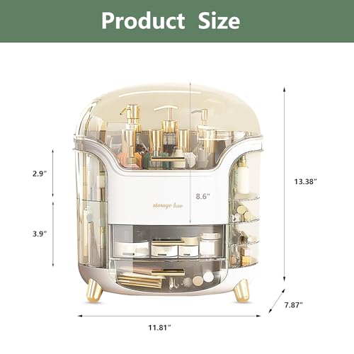 Organizador de maquillaje grande mejorado para encimera, caj