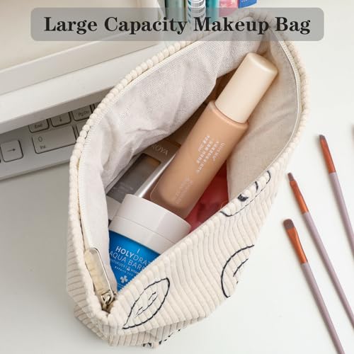 Bolsa de cosméticos Bolsa de maquillaje Preppy Cute Corduroy