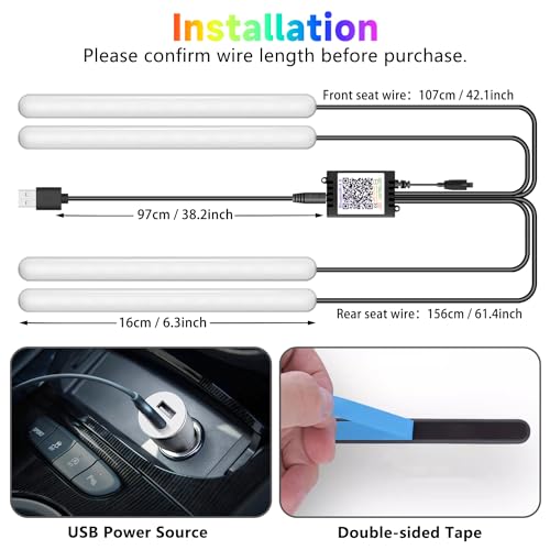 Luz LED para interior de automóvil, luz para debajo del tabl