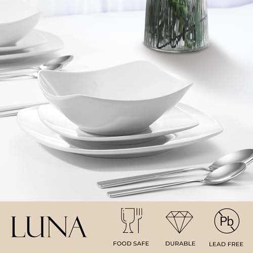 Zulay Kitchen Luna - Juego de platos y cuencos, juego de vaj
