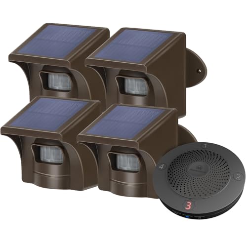 eMACROS Alarma de entrada inalámbrica solar de largo alcance