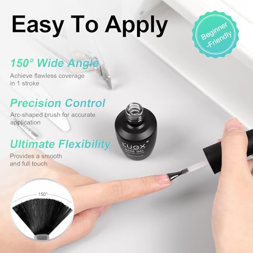 L'UGX Esmalte de gel con base de goma, 0% ácido, 0.5 onzas l