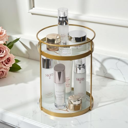 Organizador de maquillaje de metal para tocador, organizador