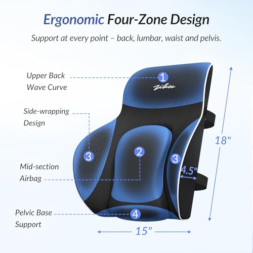 ZIKEE La almohada de apoyo lumbar ajustable proporciona un a