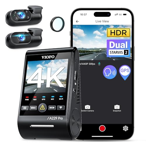 VIOFO A229 Pro 3 canales 4K HDR Dash Cam, Dual STARVIS 2 Sen