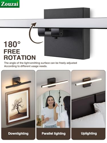 zouzai Barra de luz LED moderna para tocador de baño, color