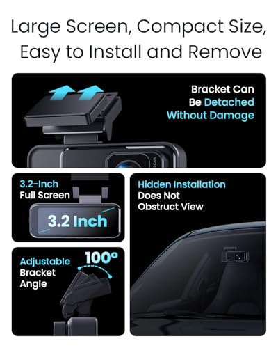 Dash Cam 4K frontal, cámara de tablero GPS WiFi integrada pa