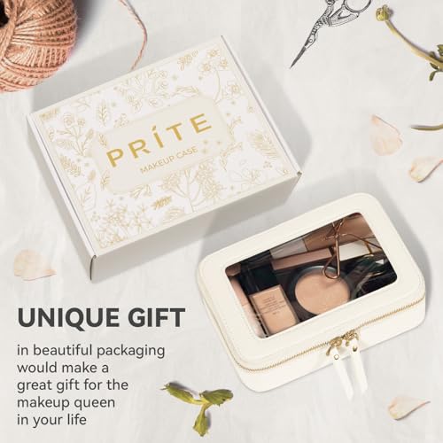 Prite Bolsa de maquillaje transparente, estuche organizador