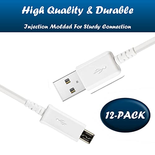 [Paquete de 12 cables micro USB a granel – 1 M/3.3 pies de c