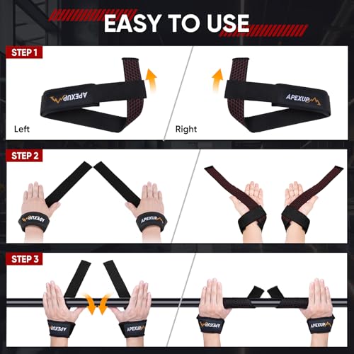 APEXUP Correas de levantamiento con neopreno acolchado, sili