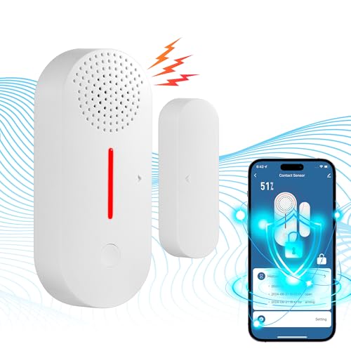 Sensores de alarma de ventana WiFi con sonido y luz de 110 d