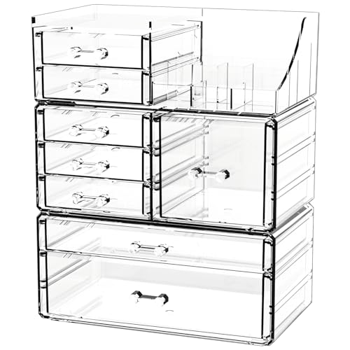 Cq acrylic Organizador de maquillaje transparente y almacena