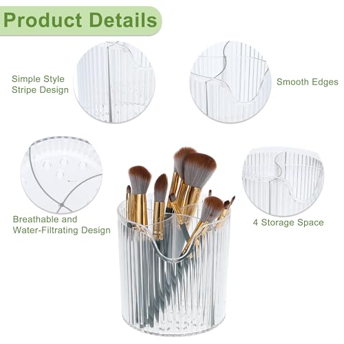VOCOSTE Taza para brochas de maquillaje, organizador de maqu