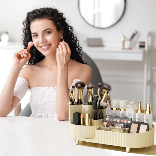 Organizador de maquillaje para tocador con soporte para broc
