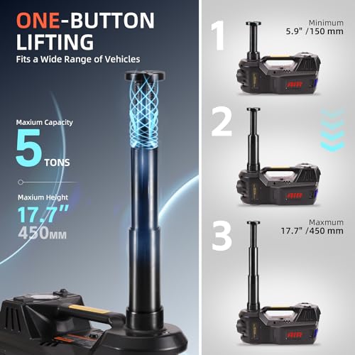 Kit de gato eléctrico de 5 toneladas y 12 V con llave de imp