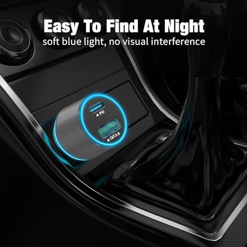 Paquete de 2 cargadores de coche USB C de 38 W de carga rápi
