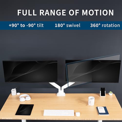VIVO Brazo de monitor doble de aluminio de alta calidad para