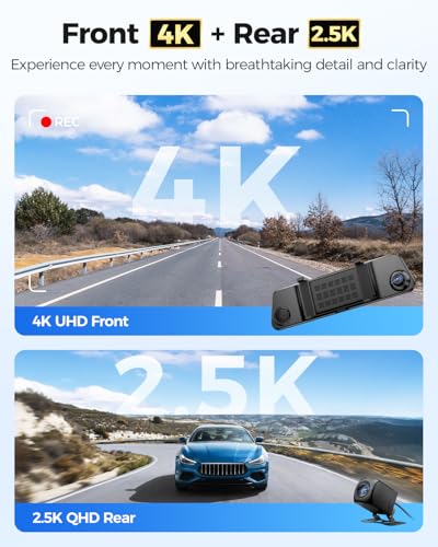 AZDOME PG17 Max 4K+2.5K Mirror Dash Cam con ADAS, BSD y LCA,