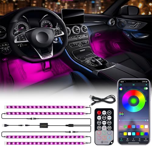 Xprite Tira de luz LED RGB para interior de auto control rem