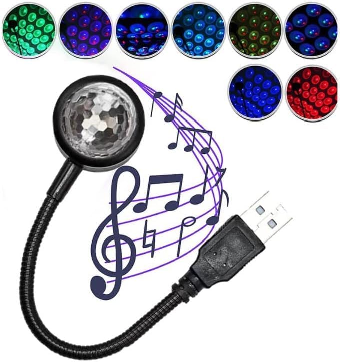 Luz de estrella de techo para coche, USB techo de coche RGB