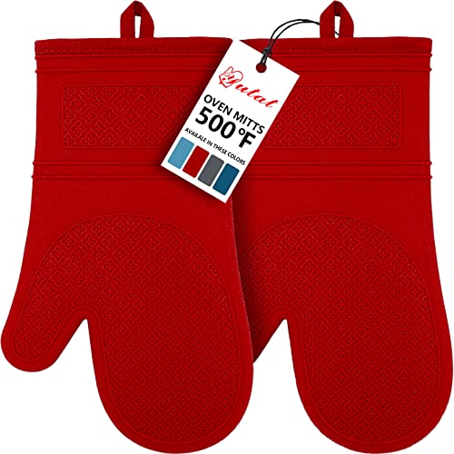 Yutat Guantes de horno de silicona, guantes de horno con sil