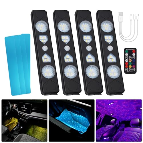 1797 Luces interiores del coche inalámbrico LED RGB USB Cont