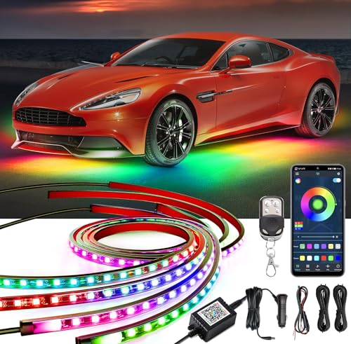 Underglow - Luces para automóvil, 252 LED RGBIC, 4 tiras de