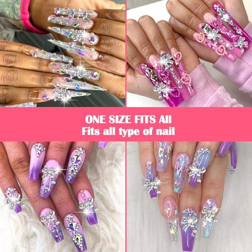 Nail Charms for Nails Accessories,3D Metal Star Nail Charms