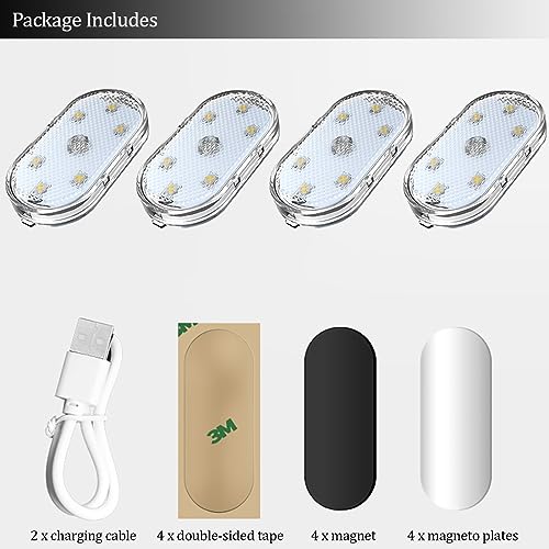 4 luces LED para interiores de automóvil, 7 colores de ilumi