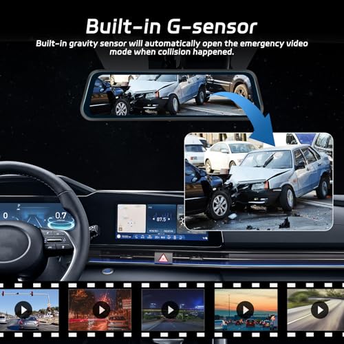 Cámara de espejo retrovisor de 9.66 pulgadas con espejo de 1