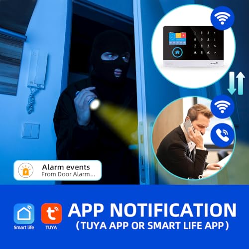 YBJ Kit de 21 piezas de sistema de alarma WiFi para segurida