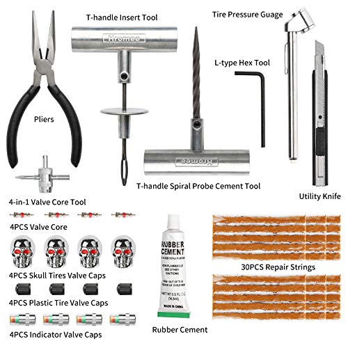 Hromee Kit de herramientas de reparación de neumáticos de 56