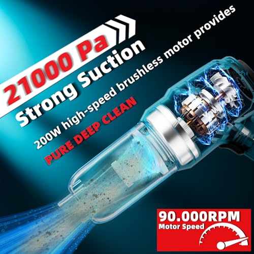 Aspiradora de mano 3 en 1 compatible con batería Makita de 1