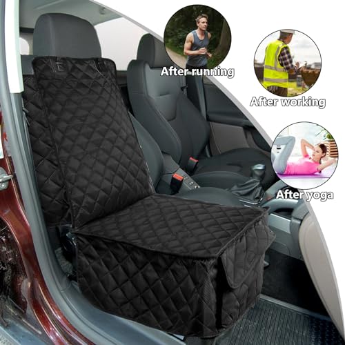 Fasmov Paquete de 2 fundas de asiento delantero de automóvil