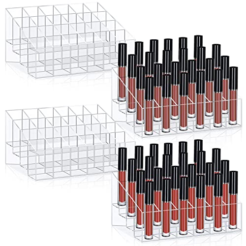 Macarrie Organizador de lápiz labial, 4 piezas, 24 ranuras,