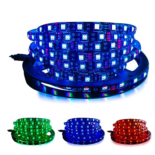 5M - Tira de luz LED negra PCB 5050 RGB impermeable IP65 300