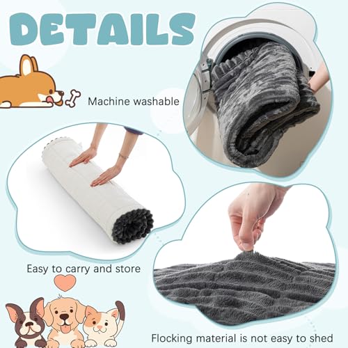 BBTO Tapete de cama de perro de 53 x 40 pulgadas para asient