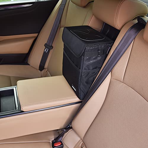 Bonito bote de basura para automóvil con tapa, contenedor de