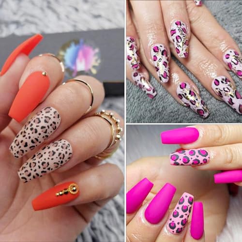 Plantillas de estampado de uñas de serpiente de leopardo par