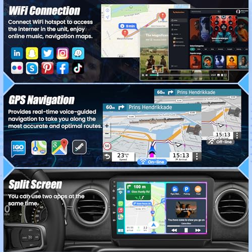 Radio de coche para Jeep Wrangler JL 2018-2021 y Gladiator J