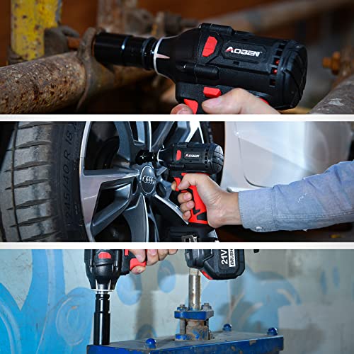 AOBEN - Llave de impacto inalámbrica de 21 V, potente motor