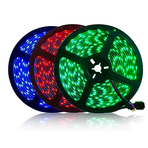 5M - Tira de luz LED negra PCB 5050 RGB impermeable IP65 300