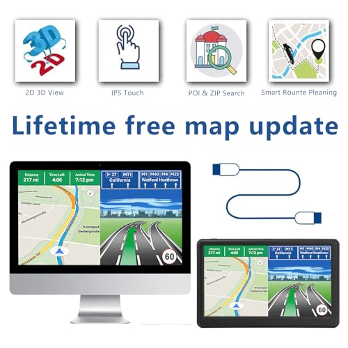 Navegador GPS para coche, camión, RV, último mapa 2025 (actu