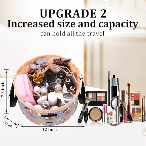 Bolsa de maquillaje con cordón de barril, bolsa de maquillaj