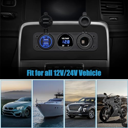 Panel de cargador 3 en 1 de salida USB de 12 V, salida USB d
