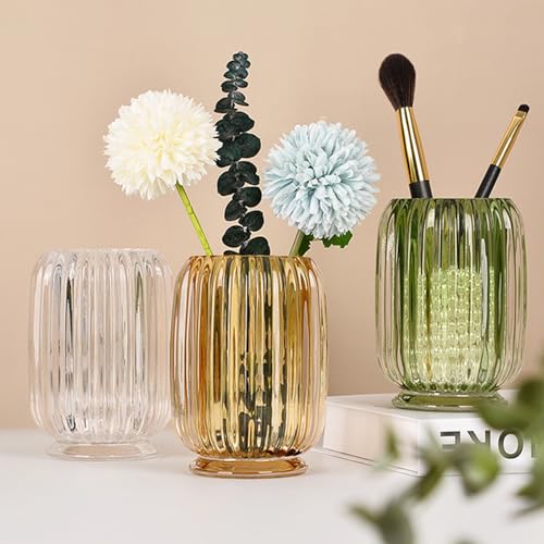 Organizador de brochas de maquillaje de cristal, soporte par