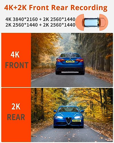 Kingslim D4PRO Dash Cam delantera y trasera – Cámara de salp