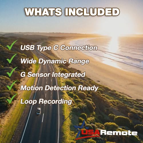 USARemote Dash Cam WDR 1440P+1080P+1080P 3Channel 3.16 pulga