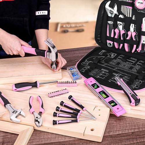 TOPLINE Juego de herramientas rosas de 208 piezas para mujer