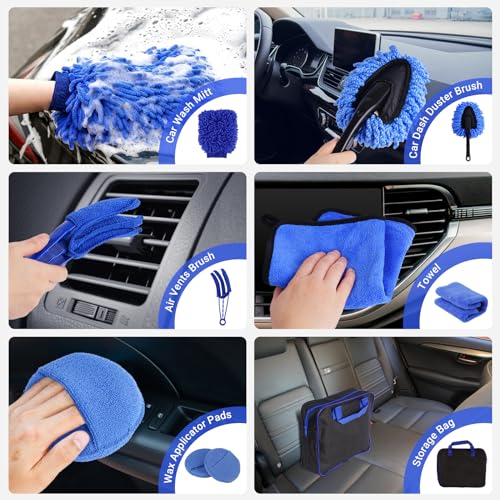 BIBIRE Juego de 26 cepillos para detalles de automóvil, kits